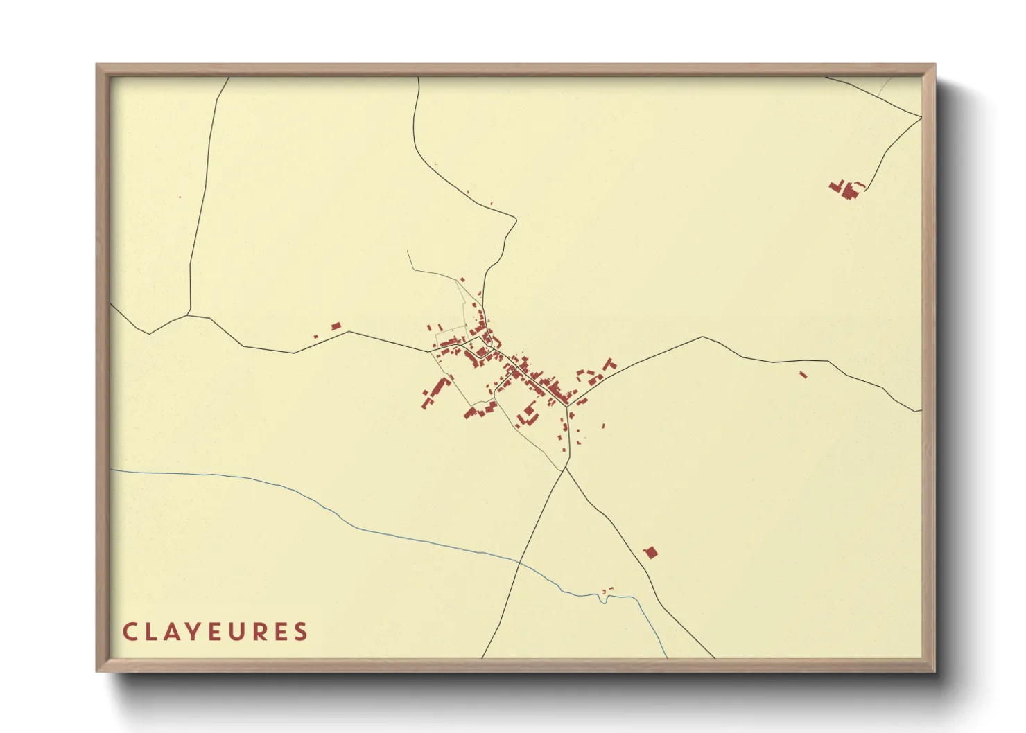 Une affiche de carte sur Clayeures