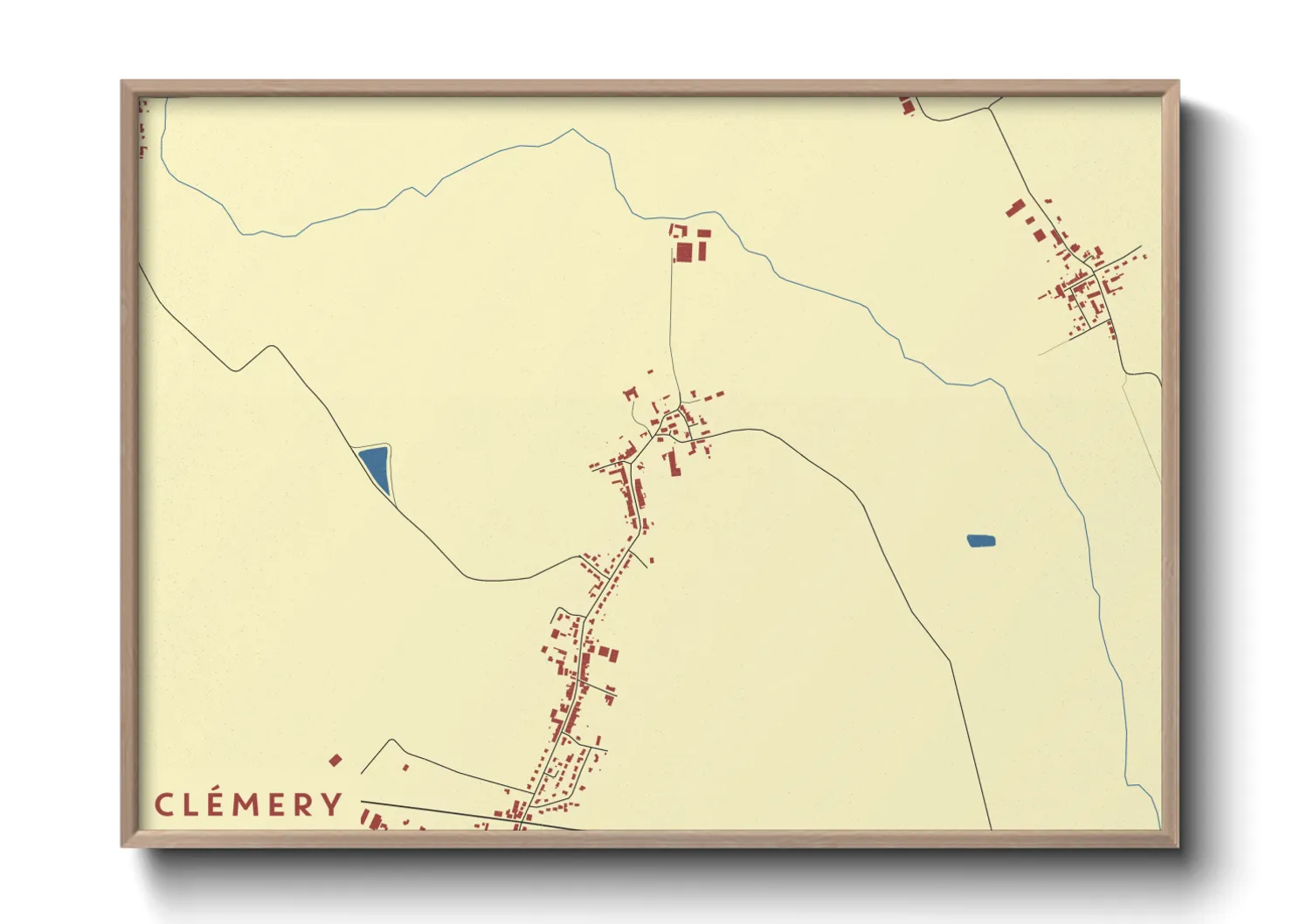 Une affiche de carte sur Clémery