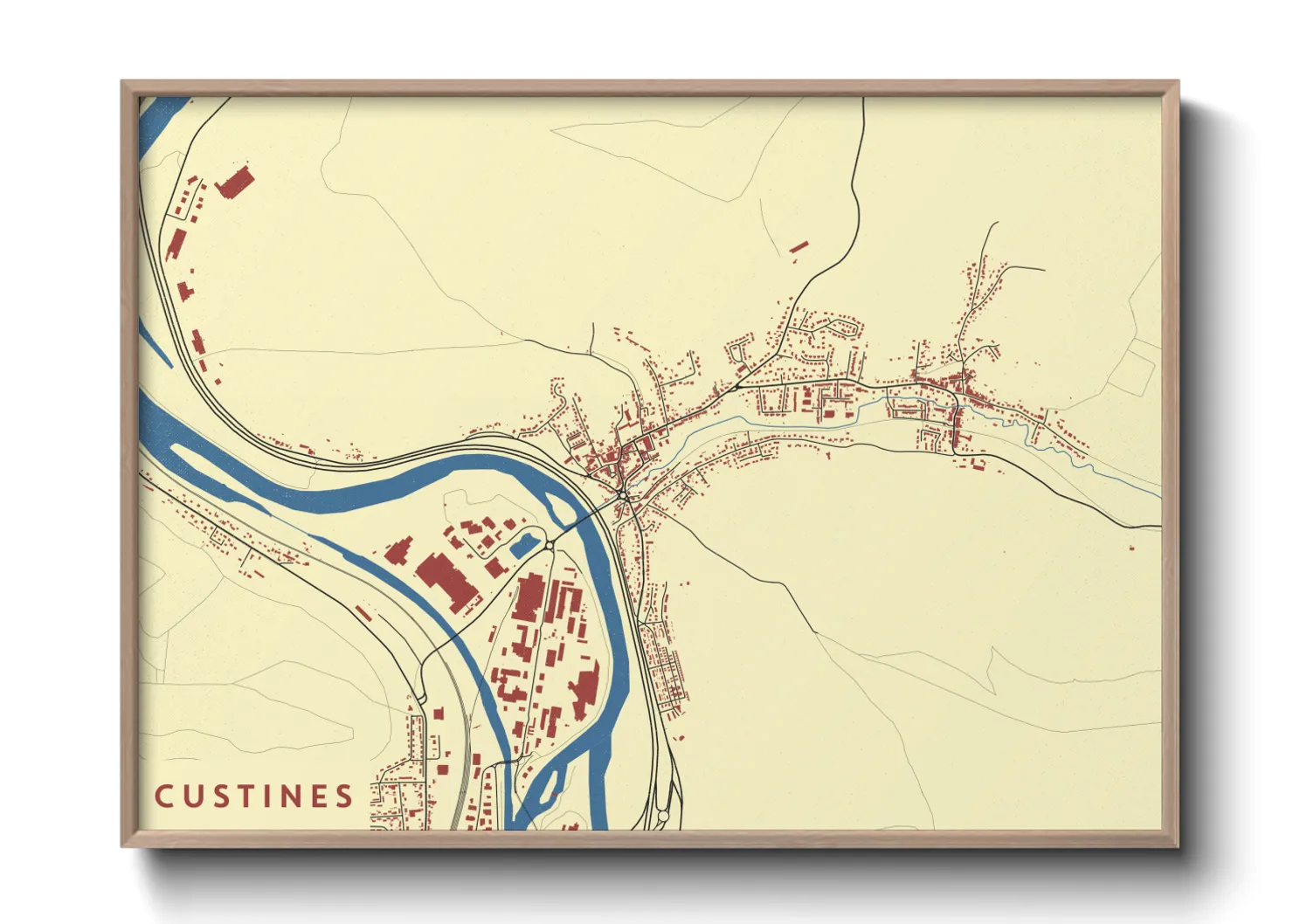 Une affiche de carte sur Custines