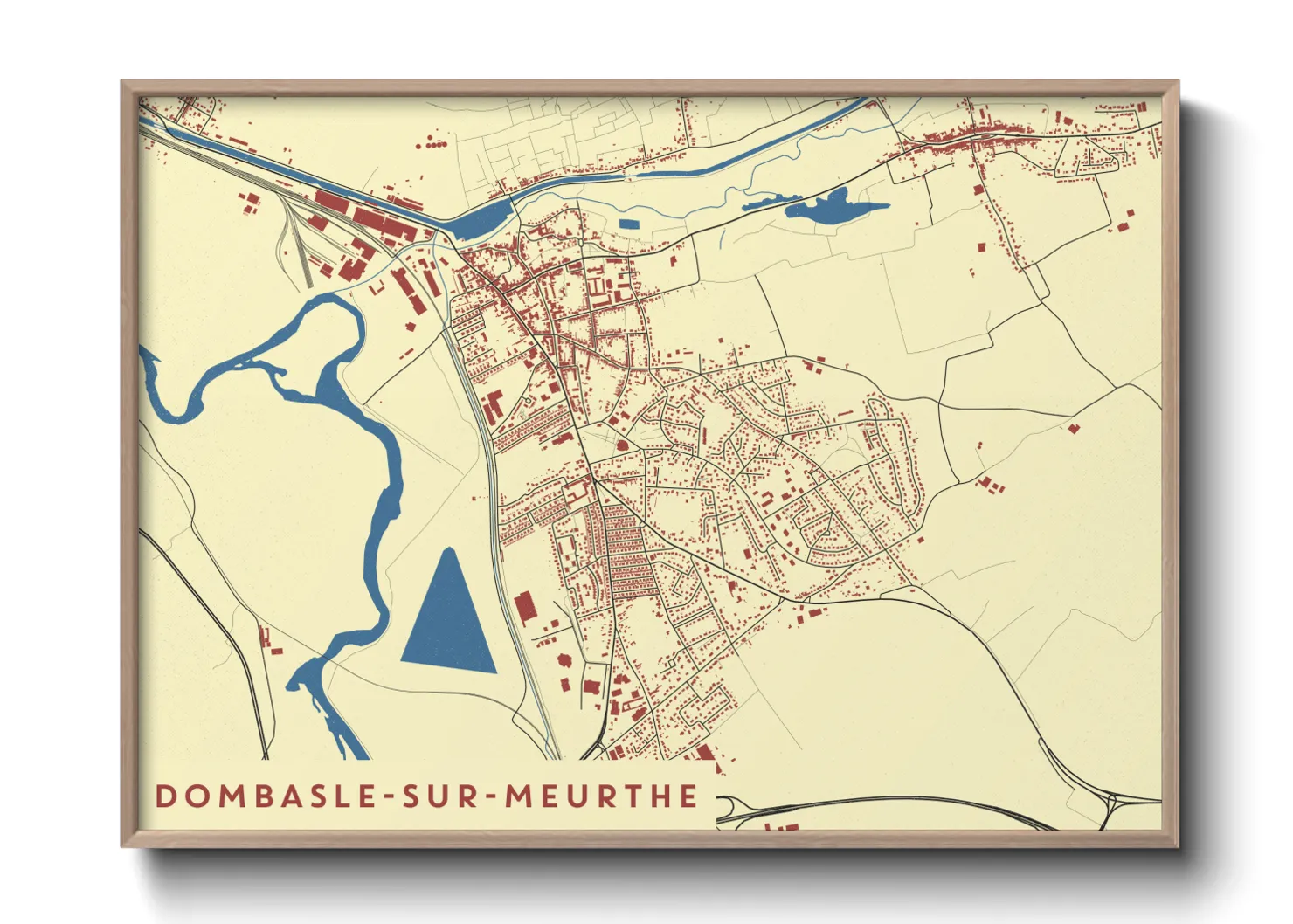 Une affiche de carte sur Dombasle-sur-Meurthe