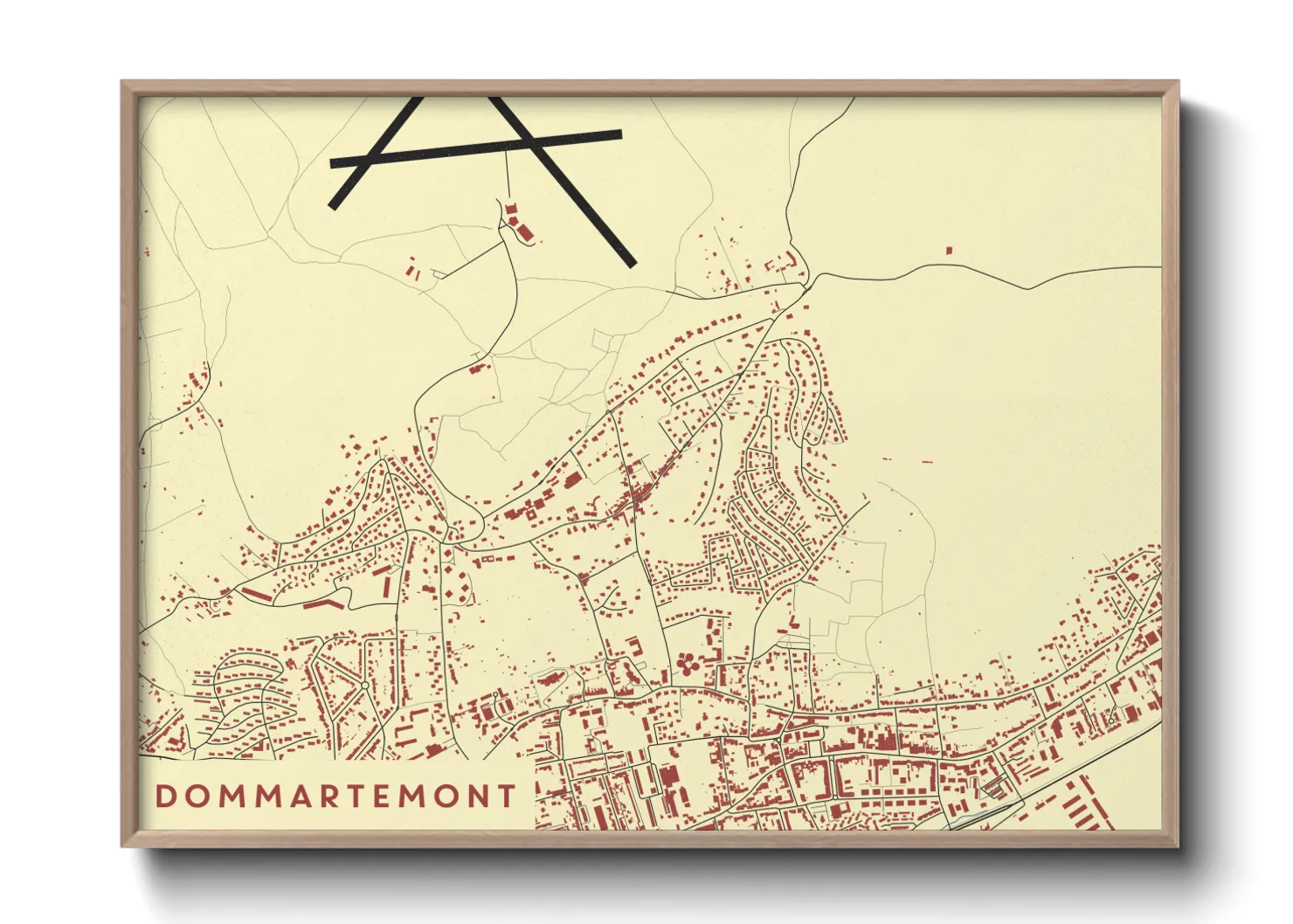 Une affiche de carte sur Dommartemont