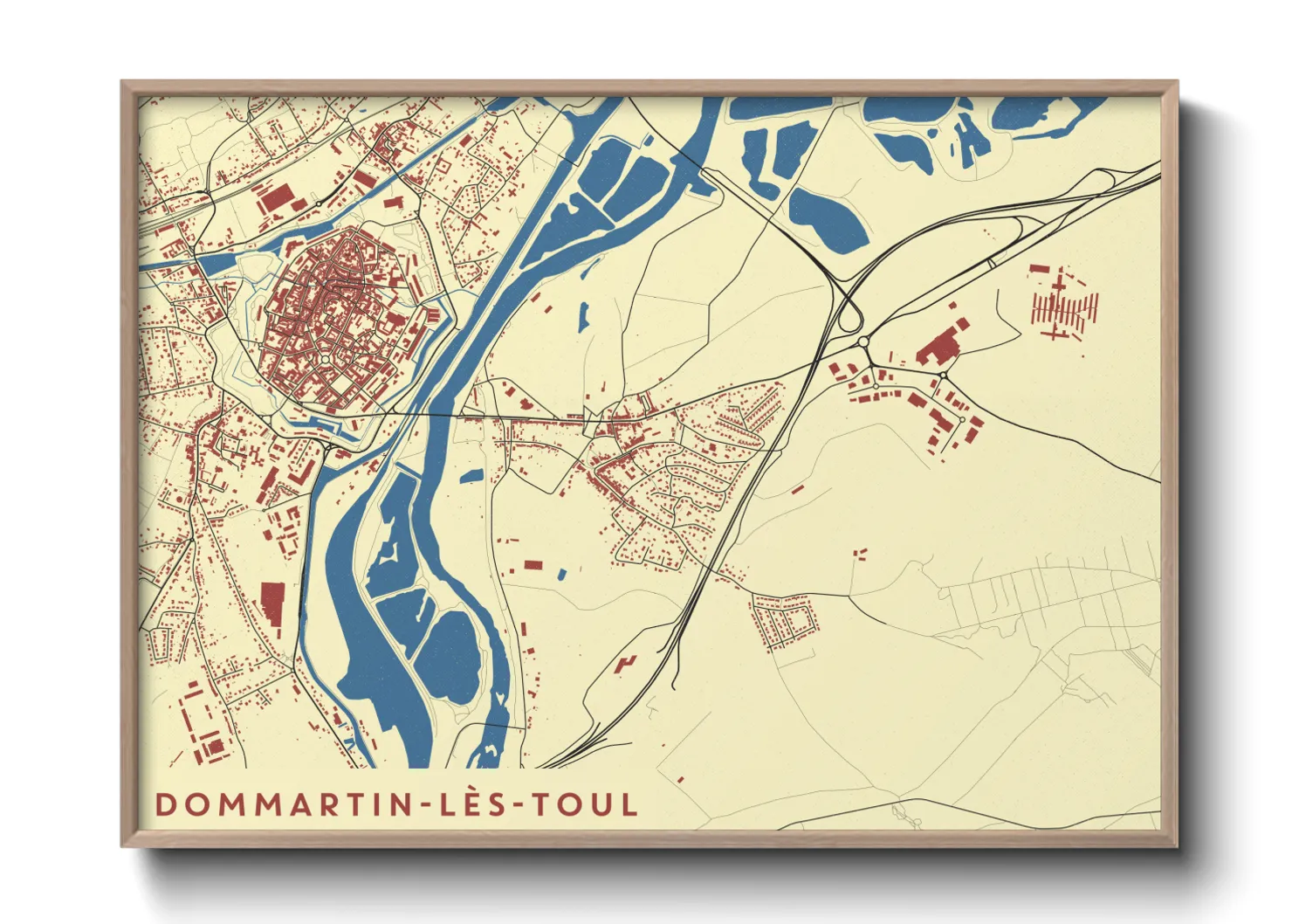 Une affiche de carte sur Dommartin-lès-Toul