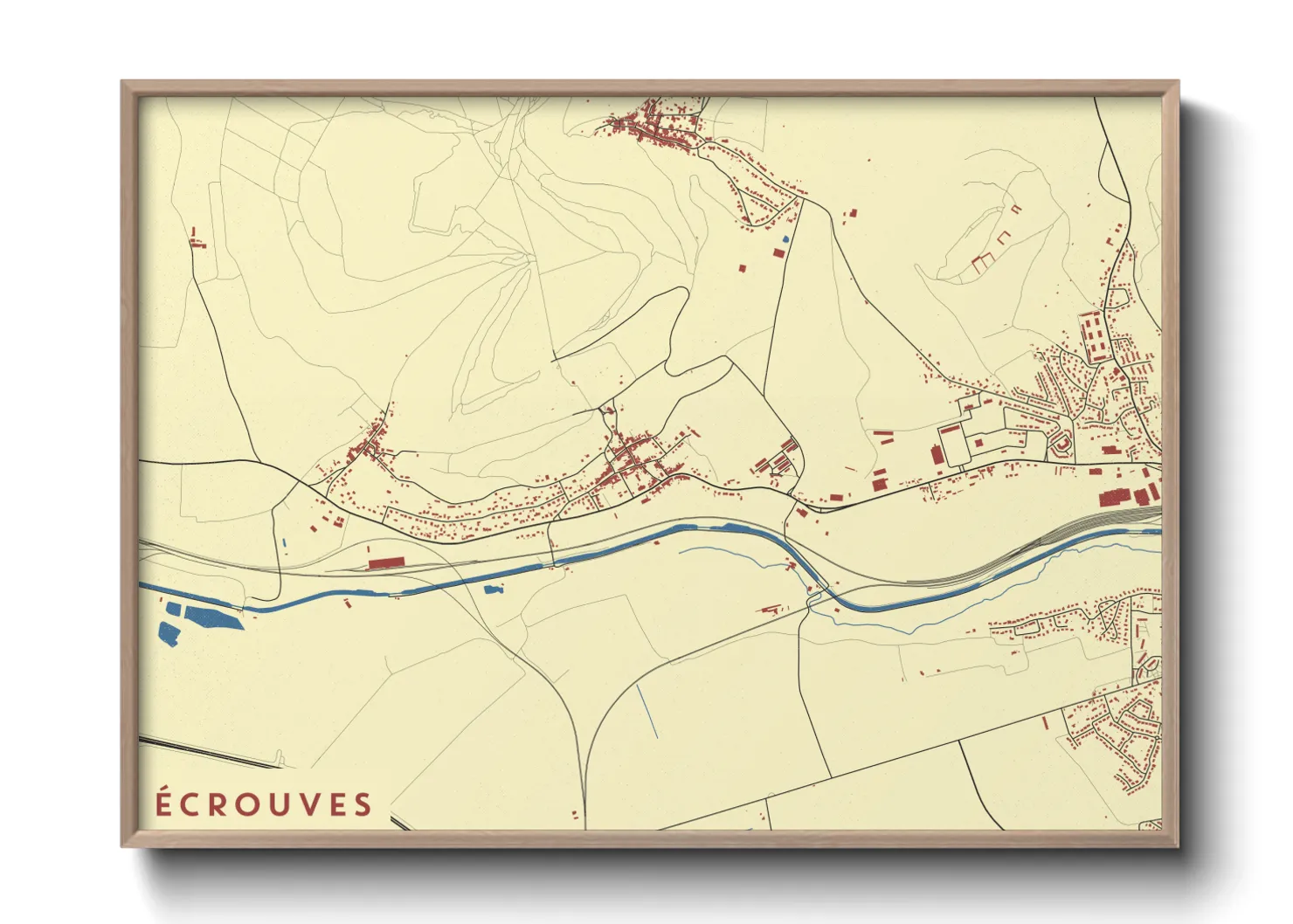 Une affiche de carte sur Écrouves