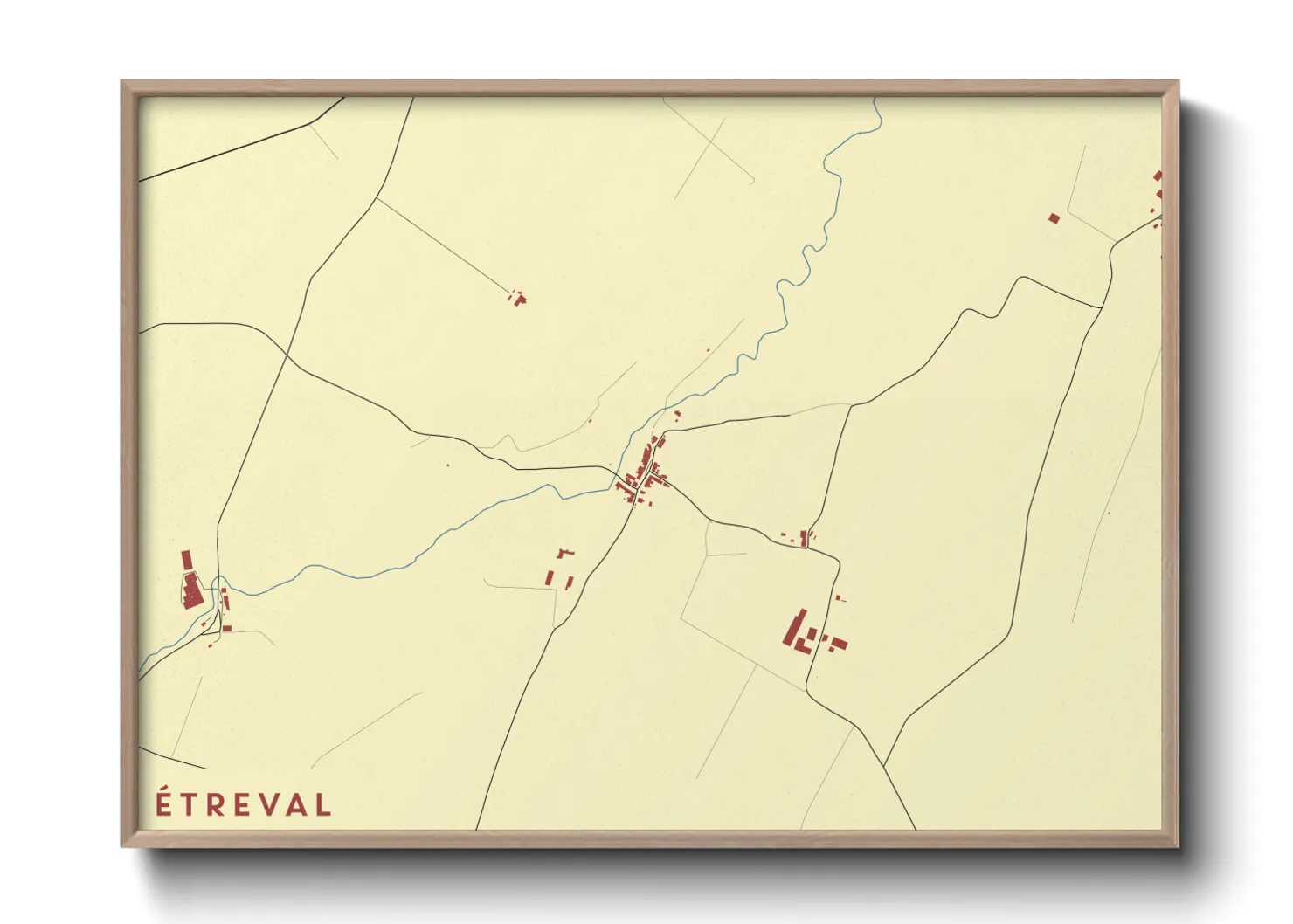 Une affiche de carte sur Étreval