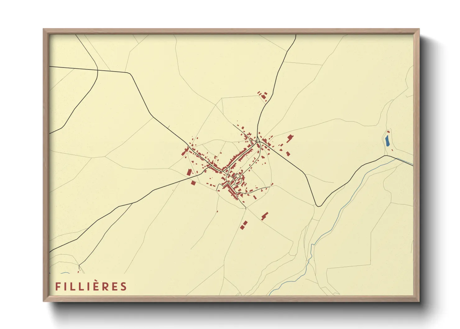 Une affiche de carte sur Fillières