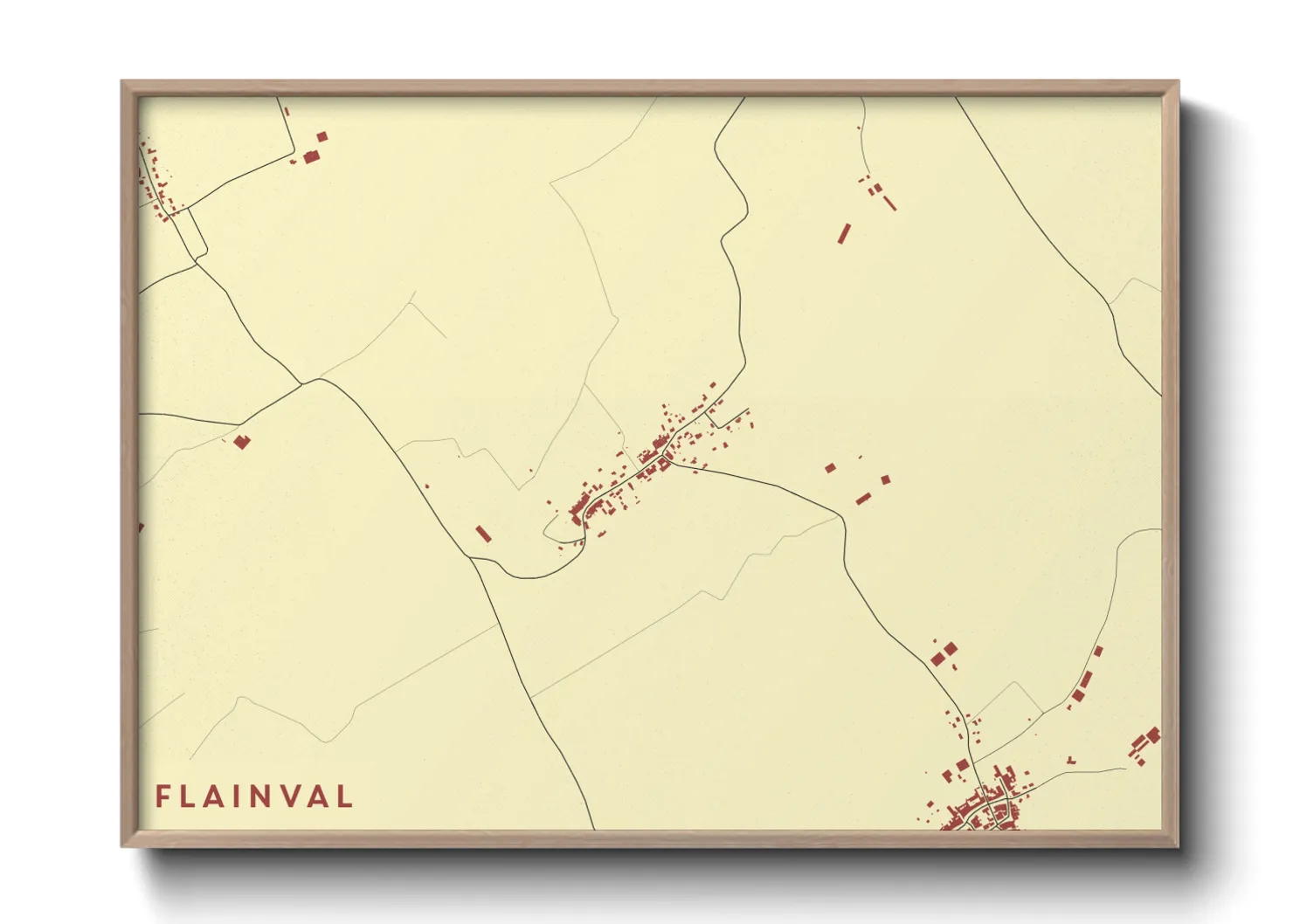 Une affiche de carte sur Flainval