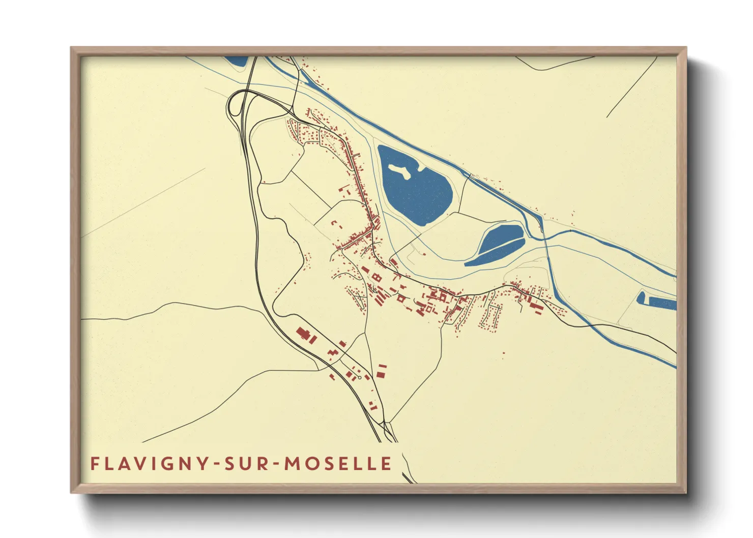 Une affiche de carte sur Flavigny-sur-Moselle