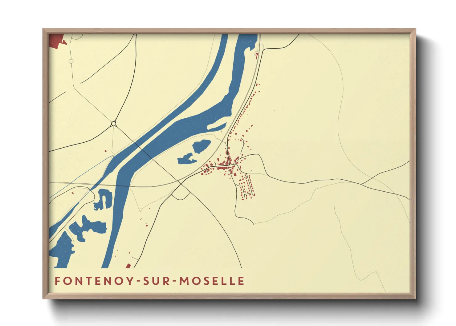 Une affiche de carte sur Fontenoy-sur-Moselle