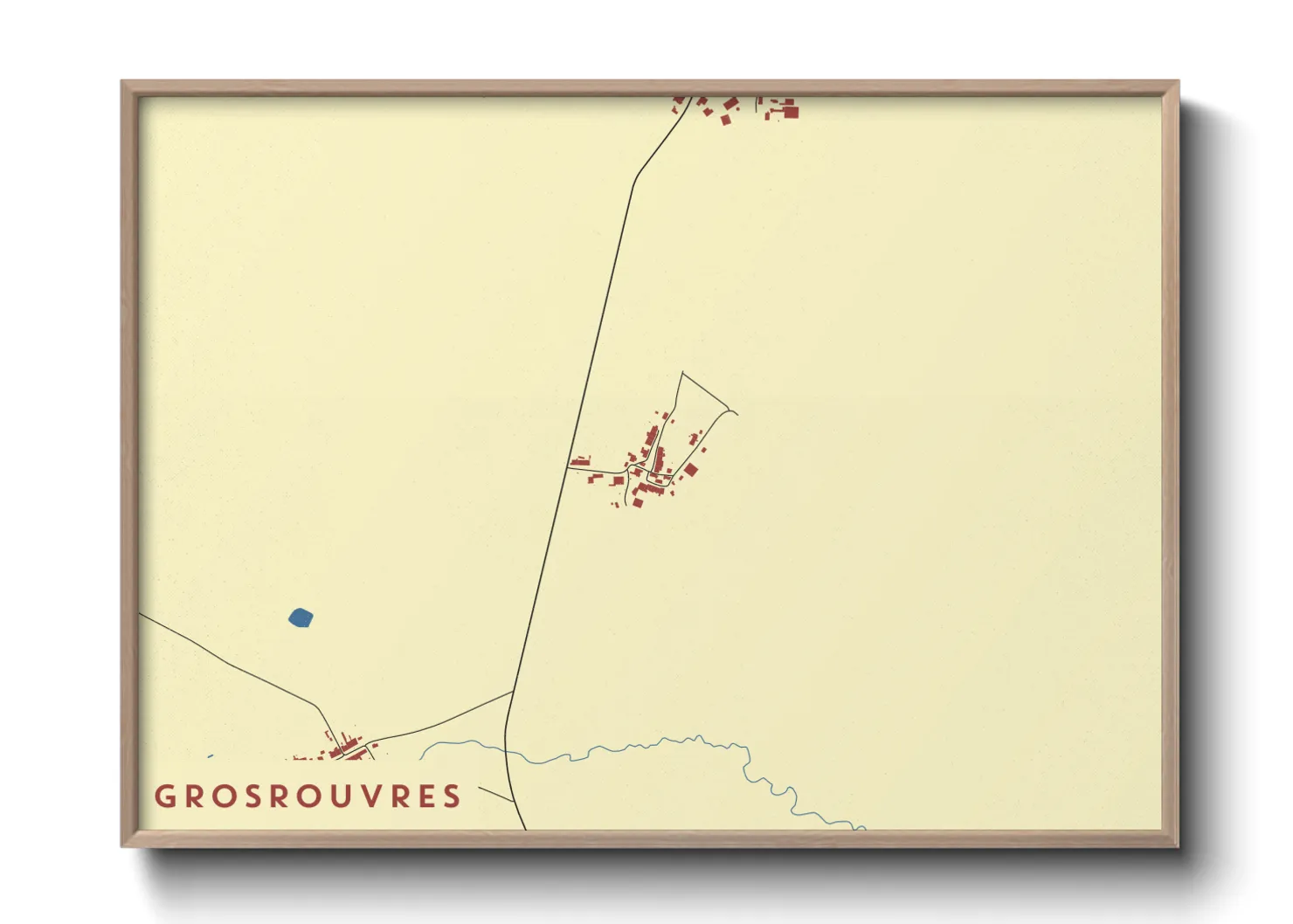Une affiche de carte sur Grosrouvres