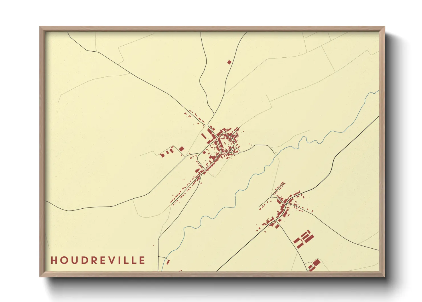 Une affiche de carte sur Houdreville