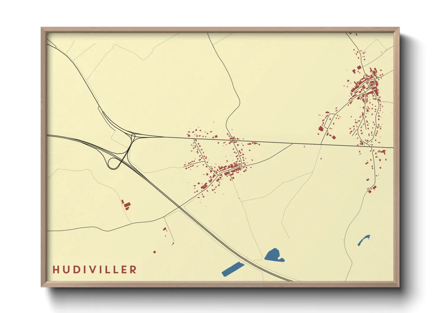 Une affiche de carte sur Hudiviller