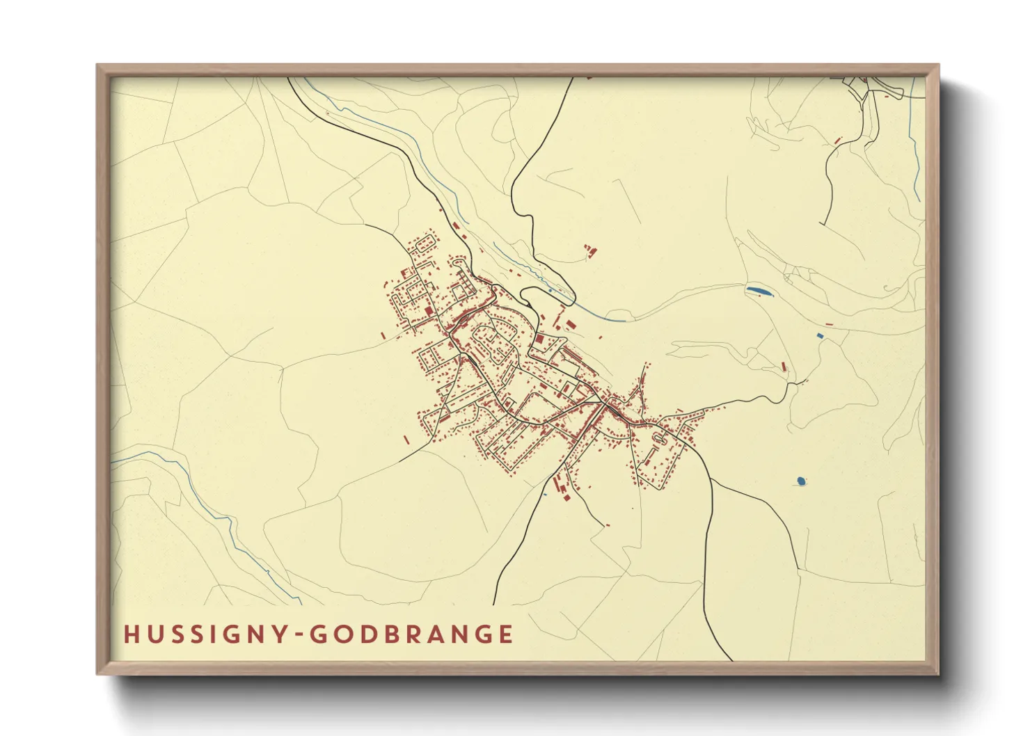 Une affiche de carte sur Hussigny-Godbrange