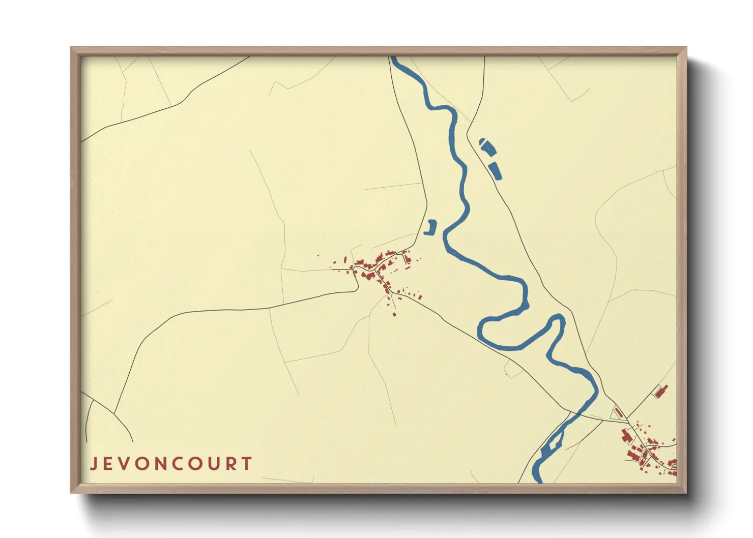 Une affiche de carte sur Jevoncourt