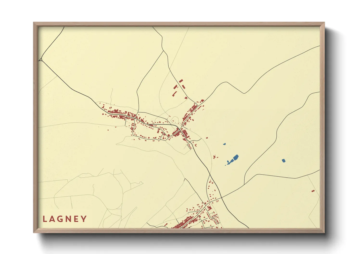 Une affiche de carte sur Lagney