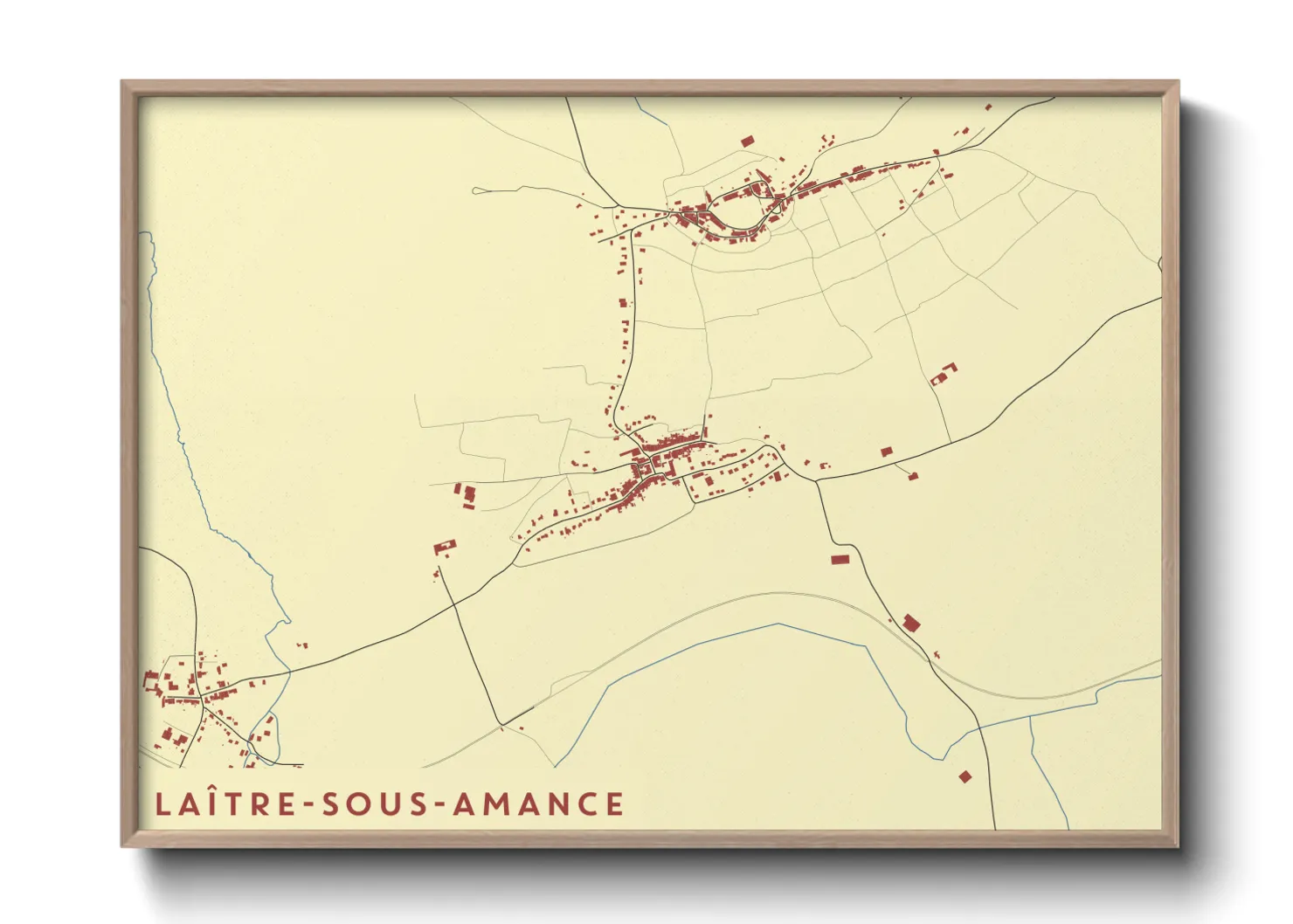 Une affiche de carte sur Laître-sous-Amance