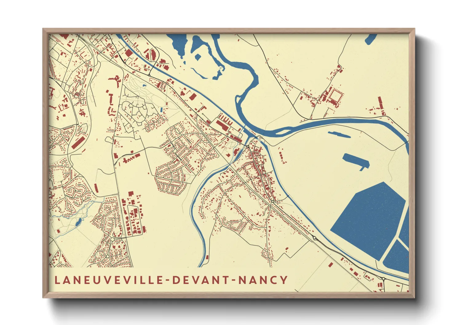 Une affiche de carte sur Laneuveville-devant-Nancy