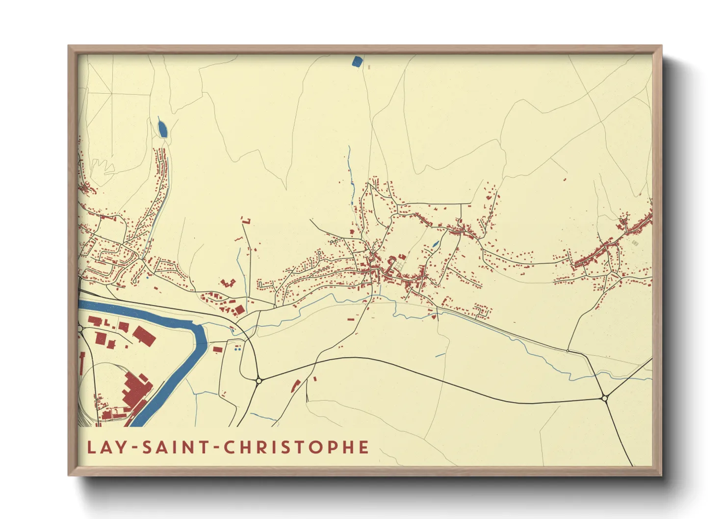 Une affiche de carte sur Lay-Saint-Christophe