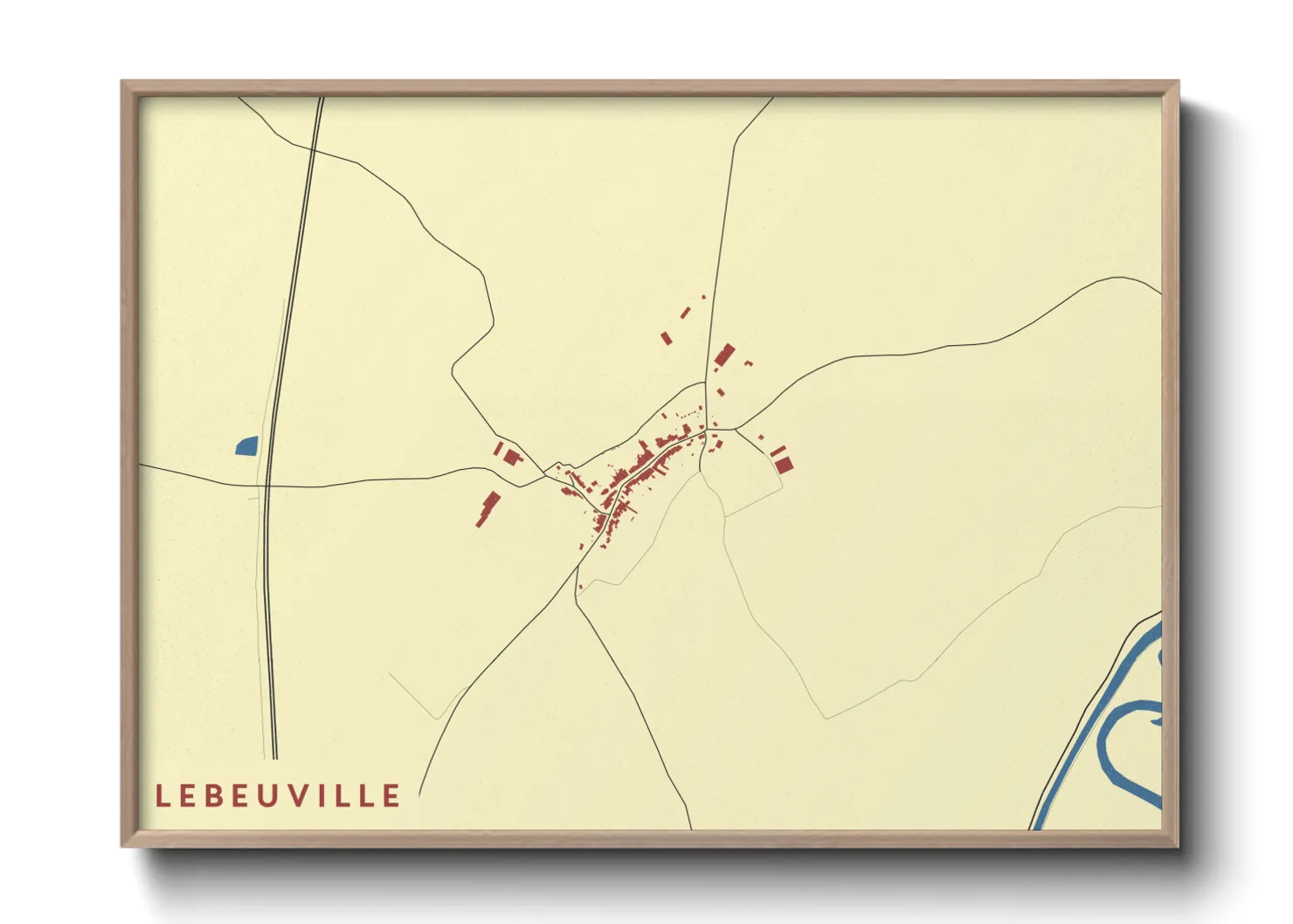Une affiche de carte sur Lebeuville