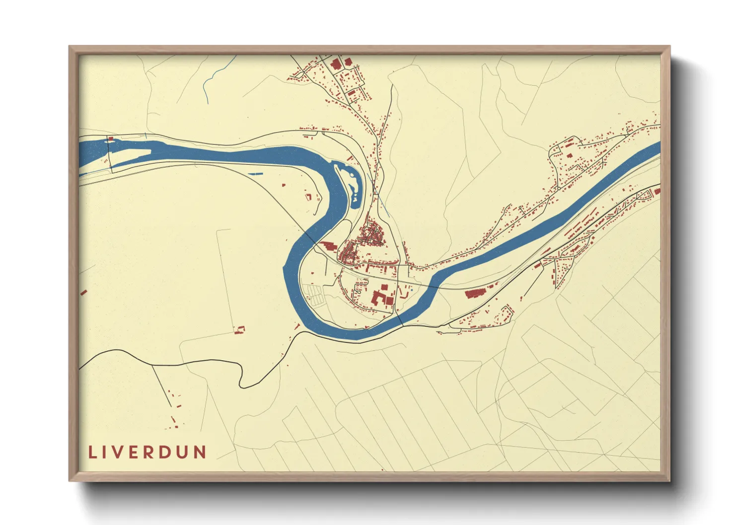 Une affiche de carte sur Liverdun