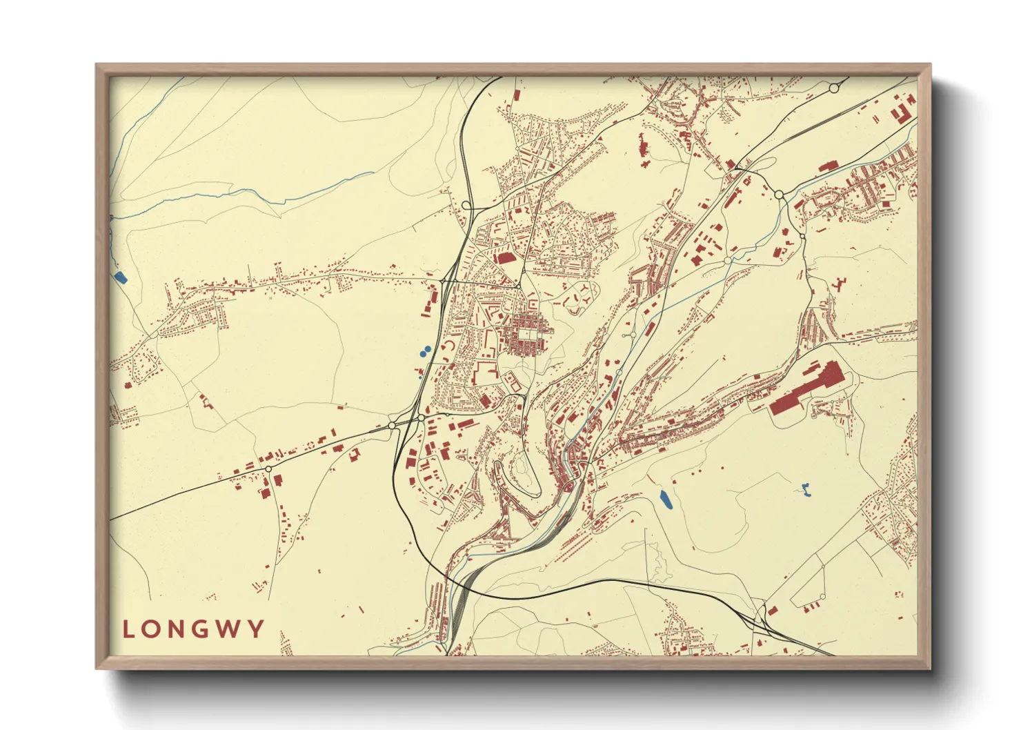 Une affiche de carte sur Longwy