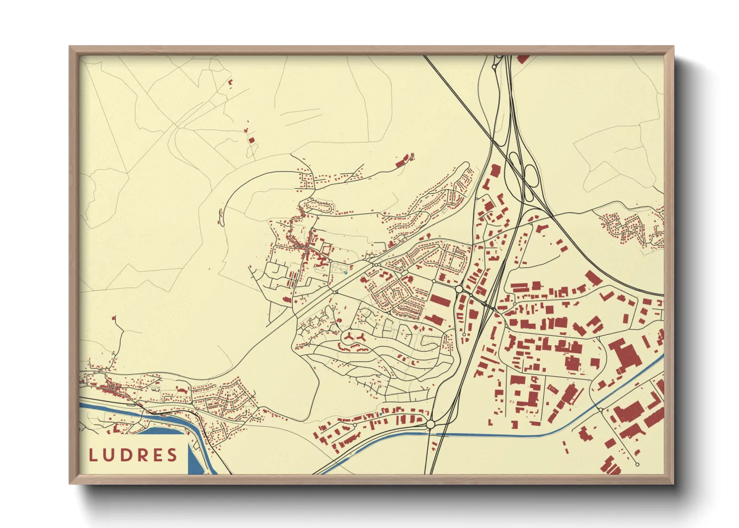 Une affiche de carte sur Ludres