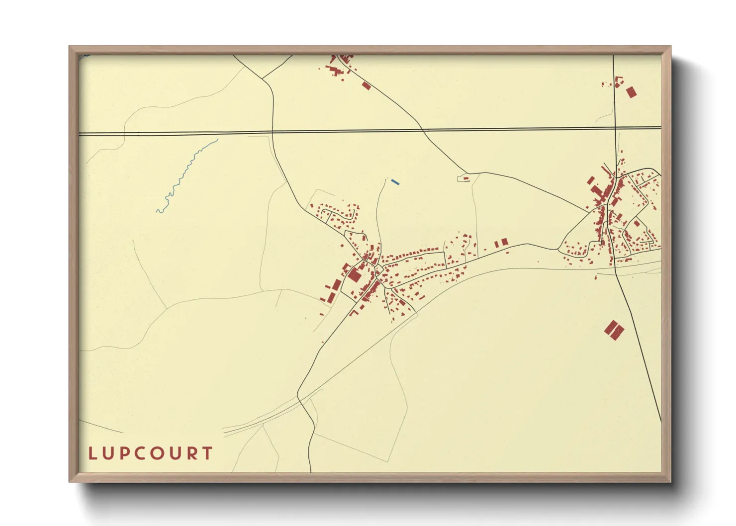 Une affiche de carte sur Lupcourt