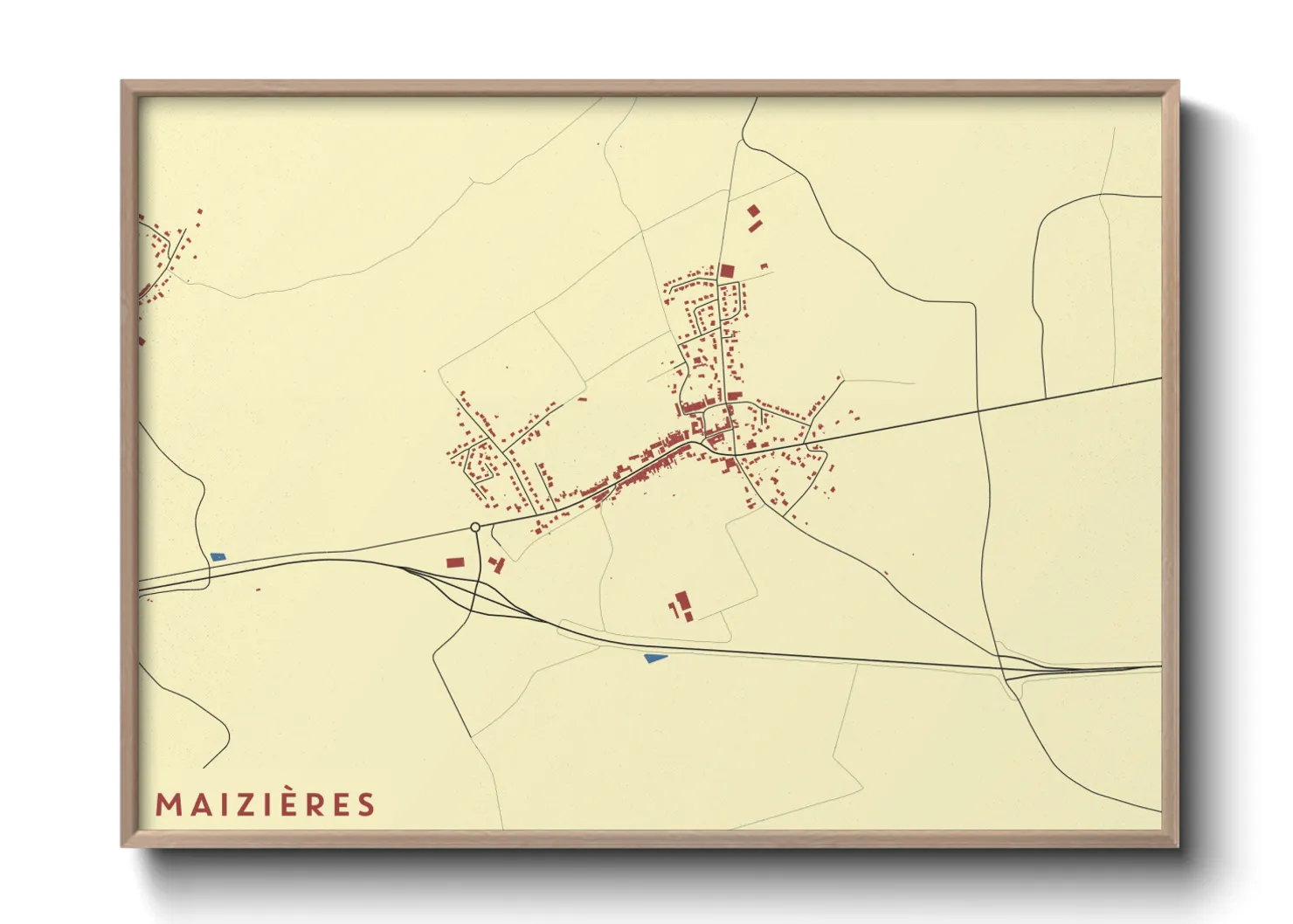 Une affiche de carte sur Maizières