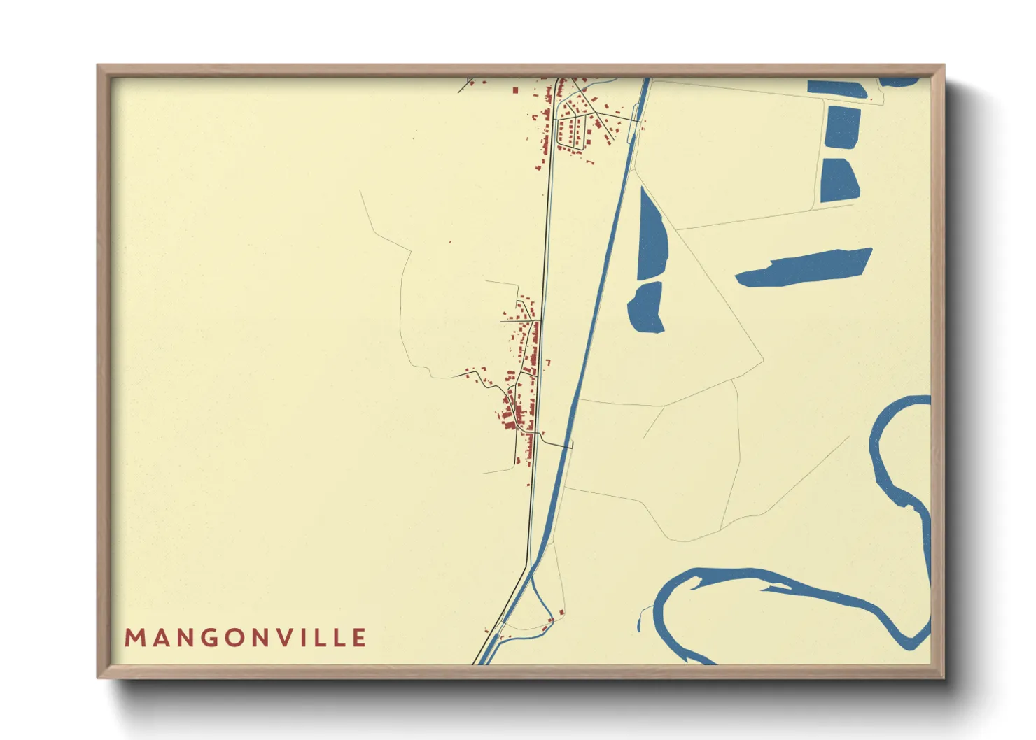 Une affiche de carte sur Mangonville
