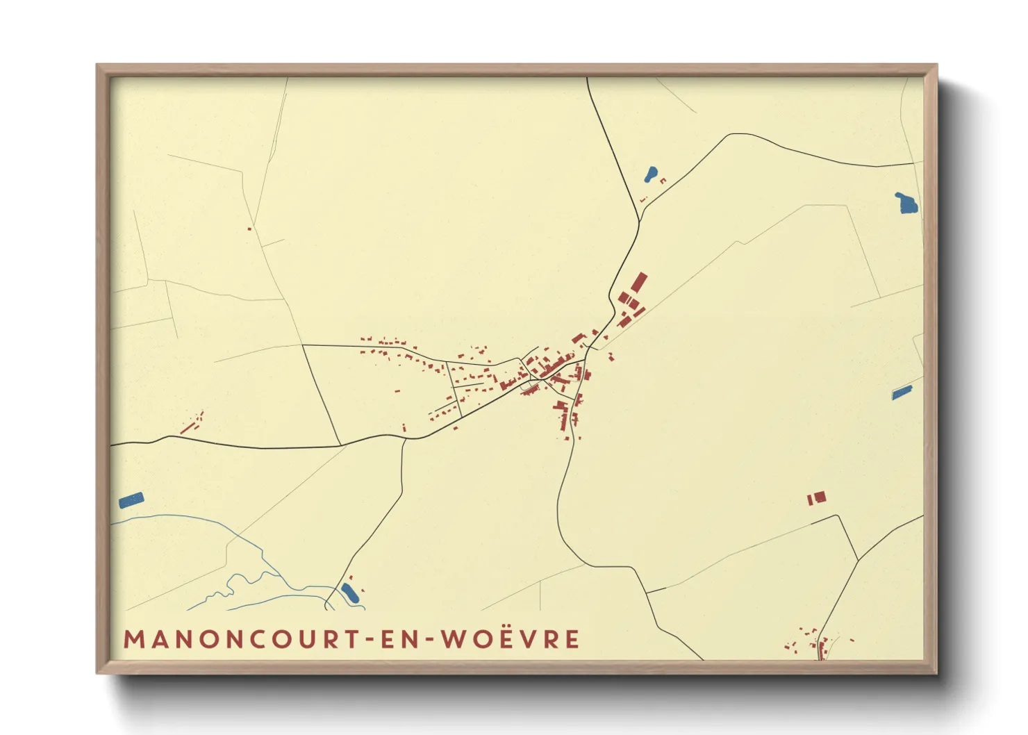 Une affiche de carte sur Manoncourt-en-Woëvre