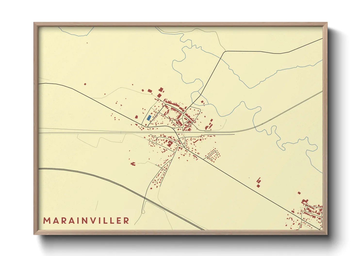 Une affiche de carte sur Marainviller