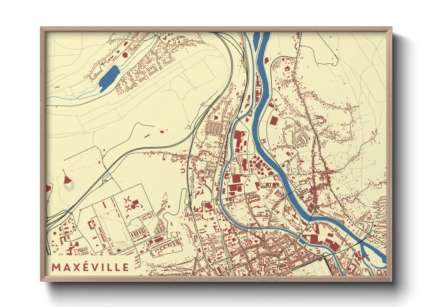 Une affiche de carte sur Maxéville