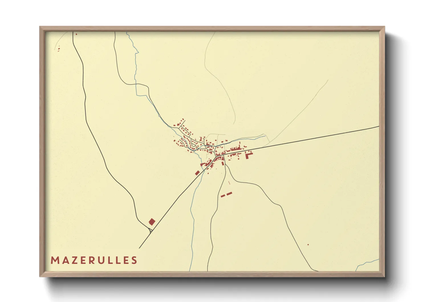 Une affiche de carte sur Mazerulles