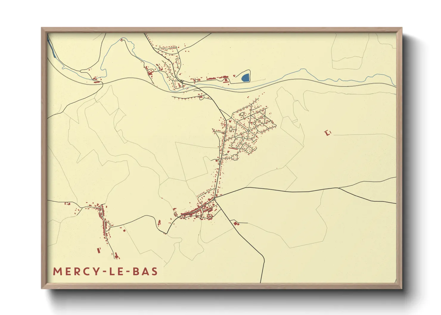 Une affiche de carte sur Mercy-le-Bas