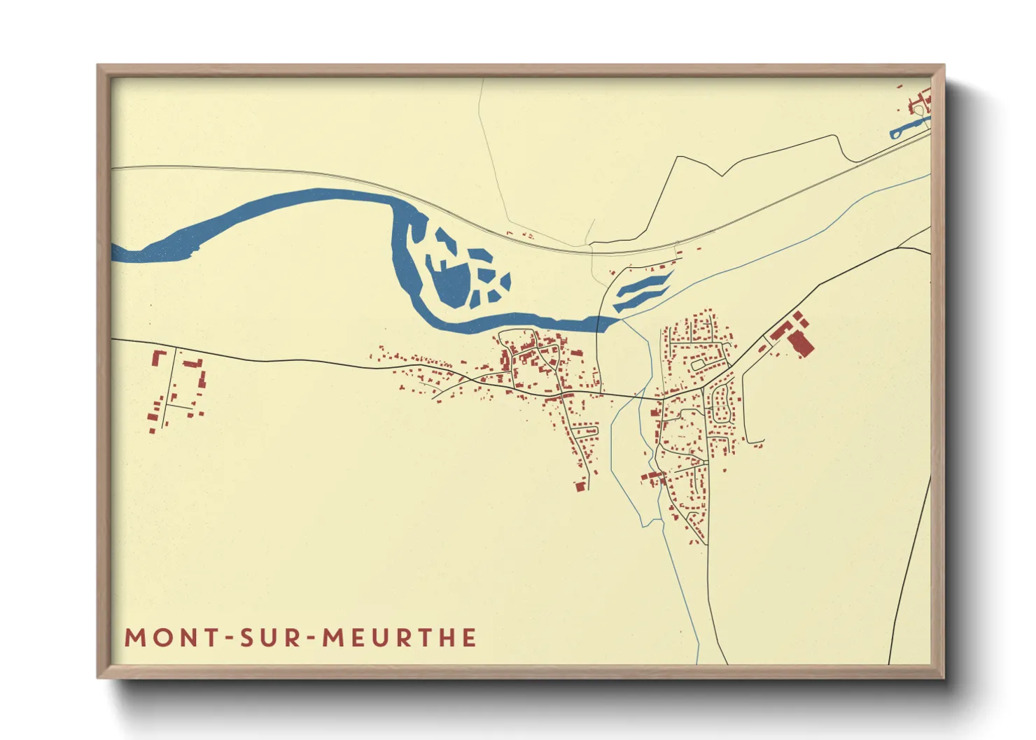 Une affiche de carte sur Mont-sur-Meurthe