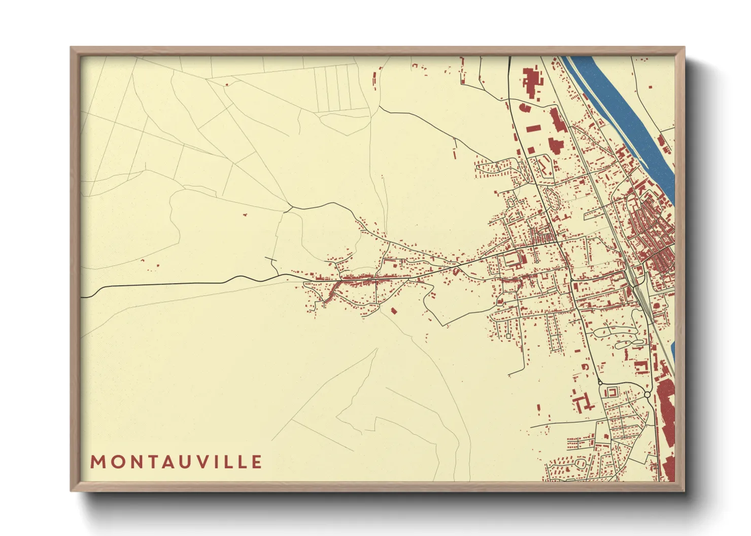 Une affiche de carte sur Montauville