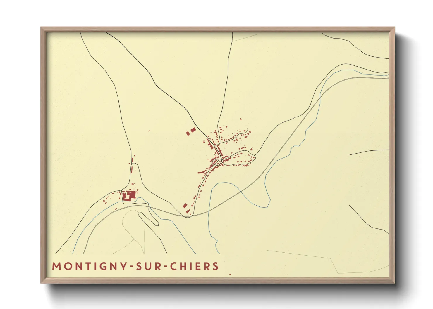 Une affiche de carte sur Montigny-sur-Chiers