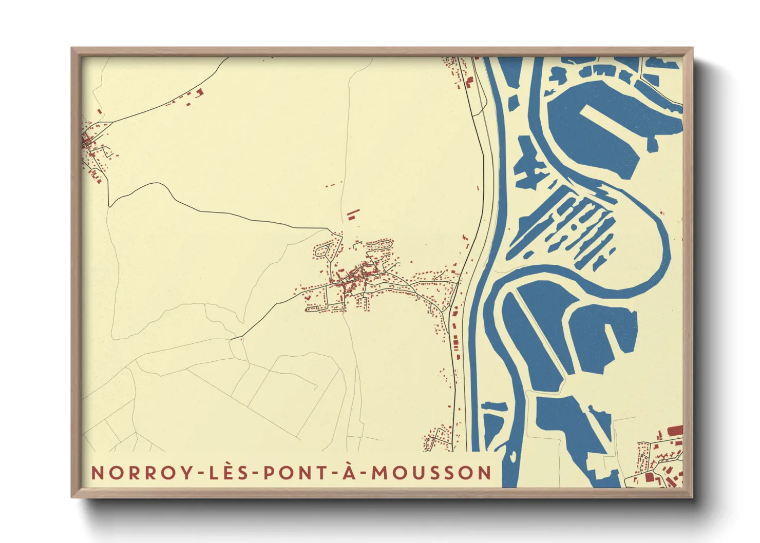 Une affiche de carte sur Norroy-lès-Pont-à-Mousson
