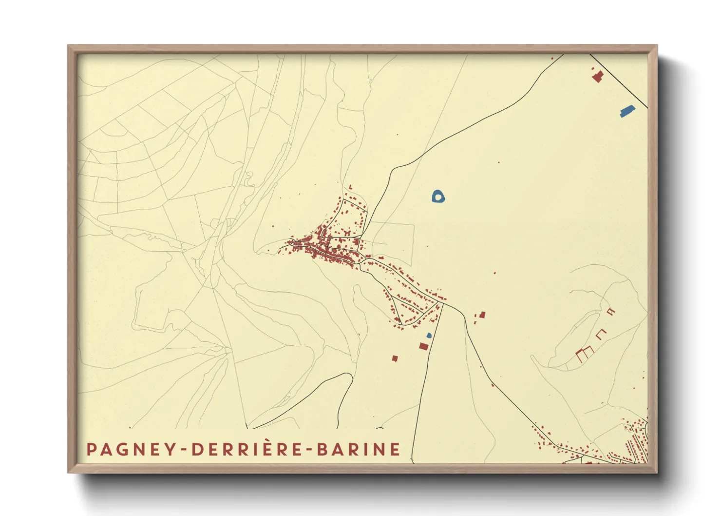 Une affiche de carte sur Pagney-derrière-Barine