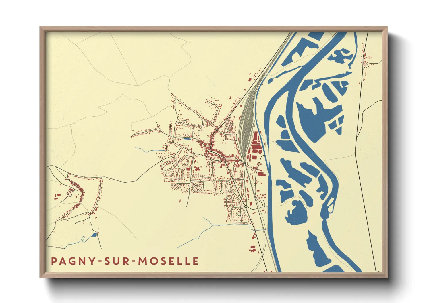 Une affiche de carte sur Pagny-sur-Moselle