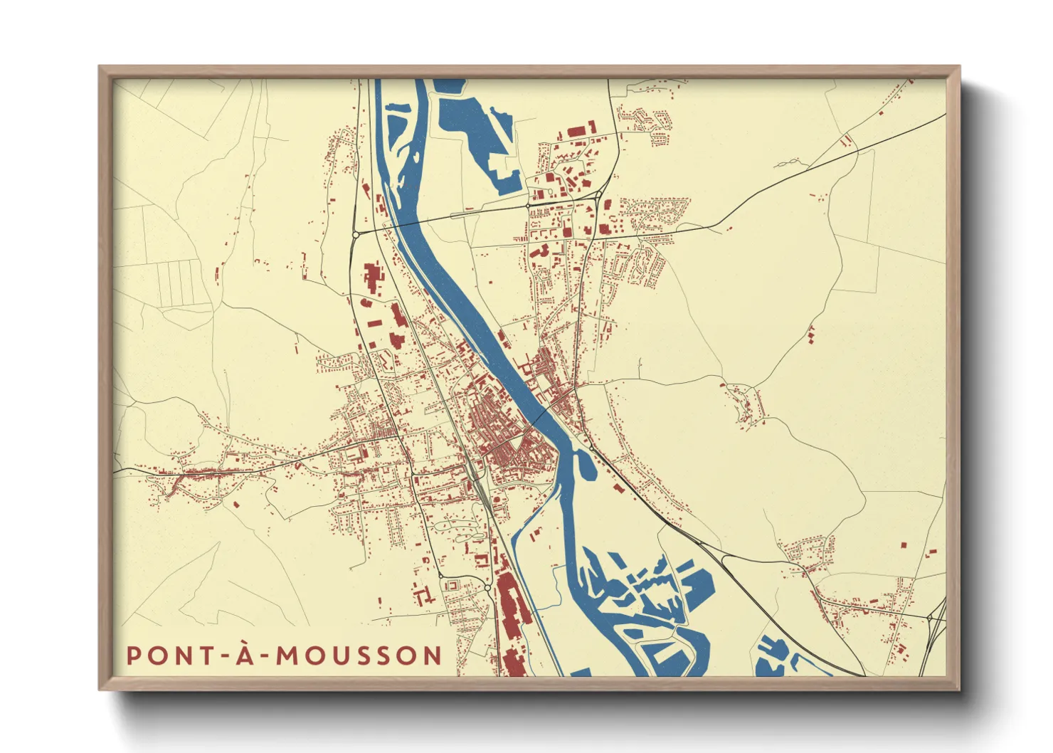 Une affiche de carte sur Pont-à-Mousson