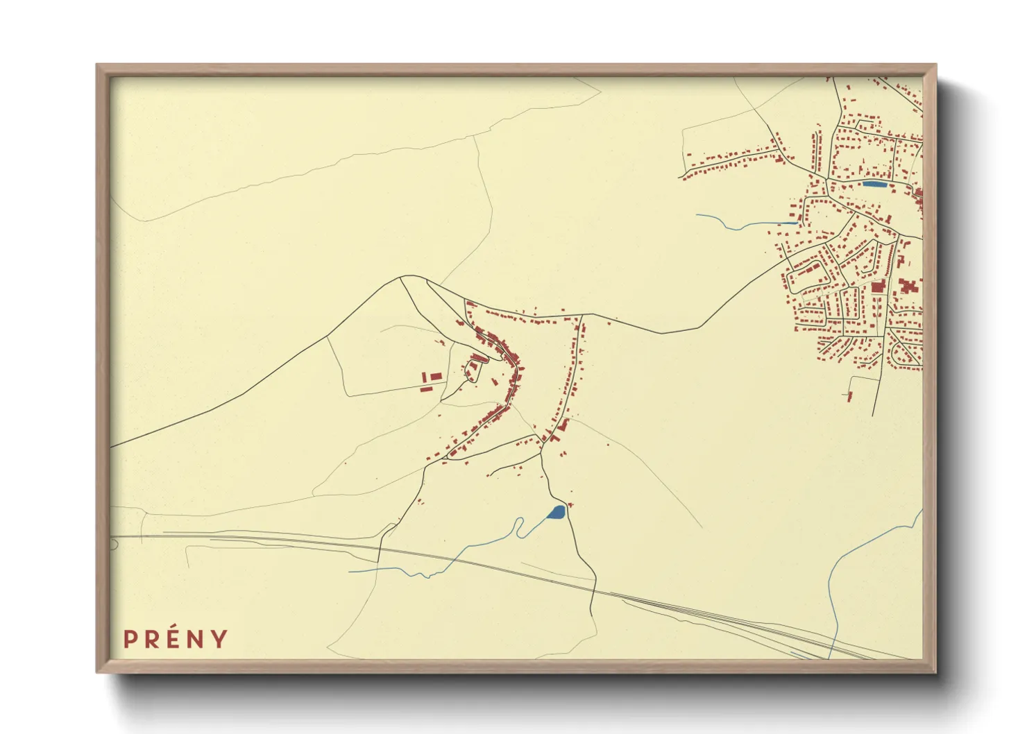 Une affiche de carte sur Prény