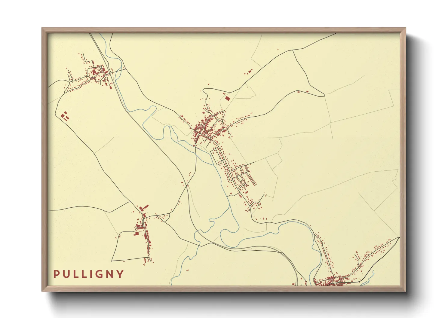 Une affiche de carte sur Pulligny
