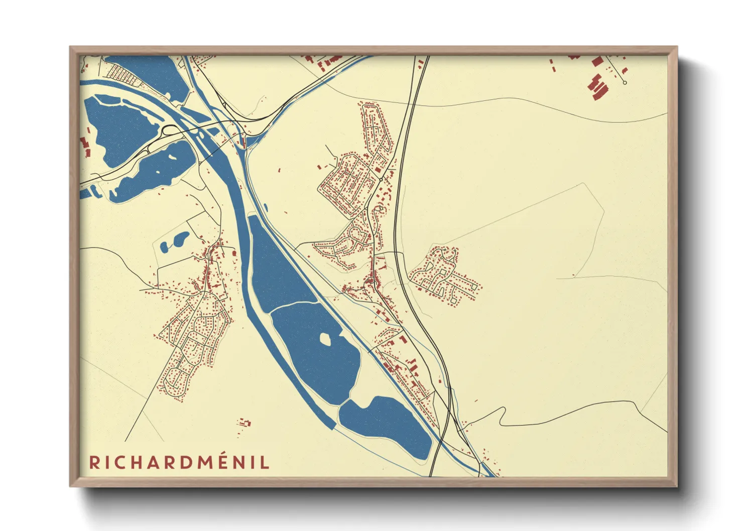 Une affiche de carte sur Richardménil