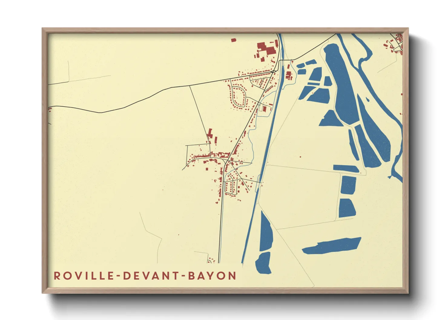 Une affiche de carte sur Roville-devant-Bayon