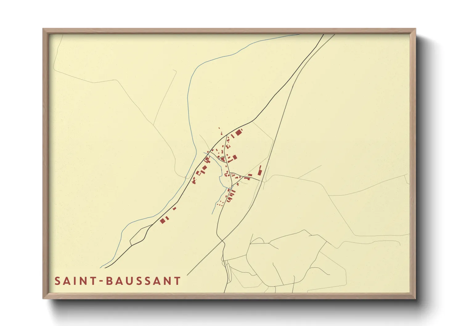 Une affiche de carte sur Saint-Baussant