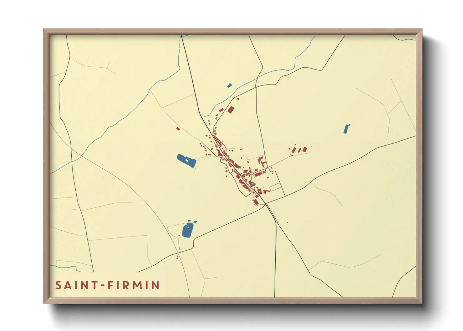 Une affiche de carte sur Saint-Firmin