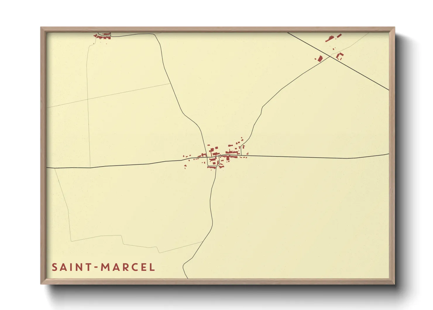 Une affiche de carte sur Saint-Marcel