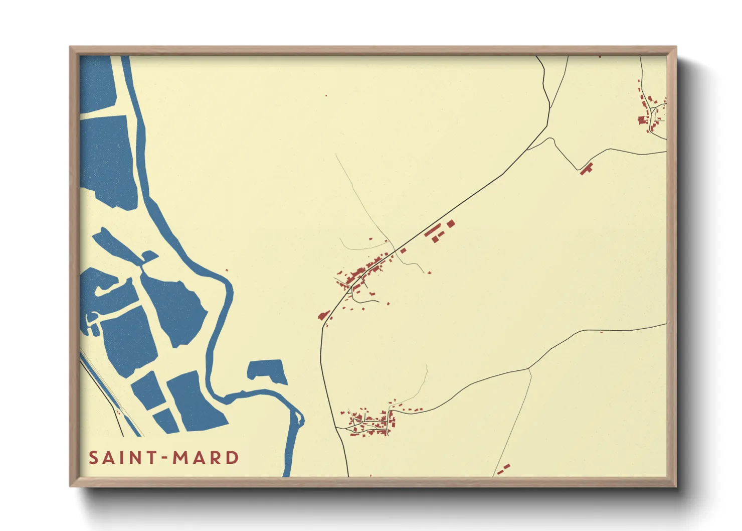 Une affiche de carte sur Saint-Mard