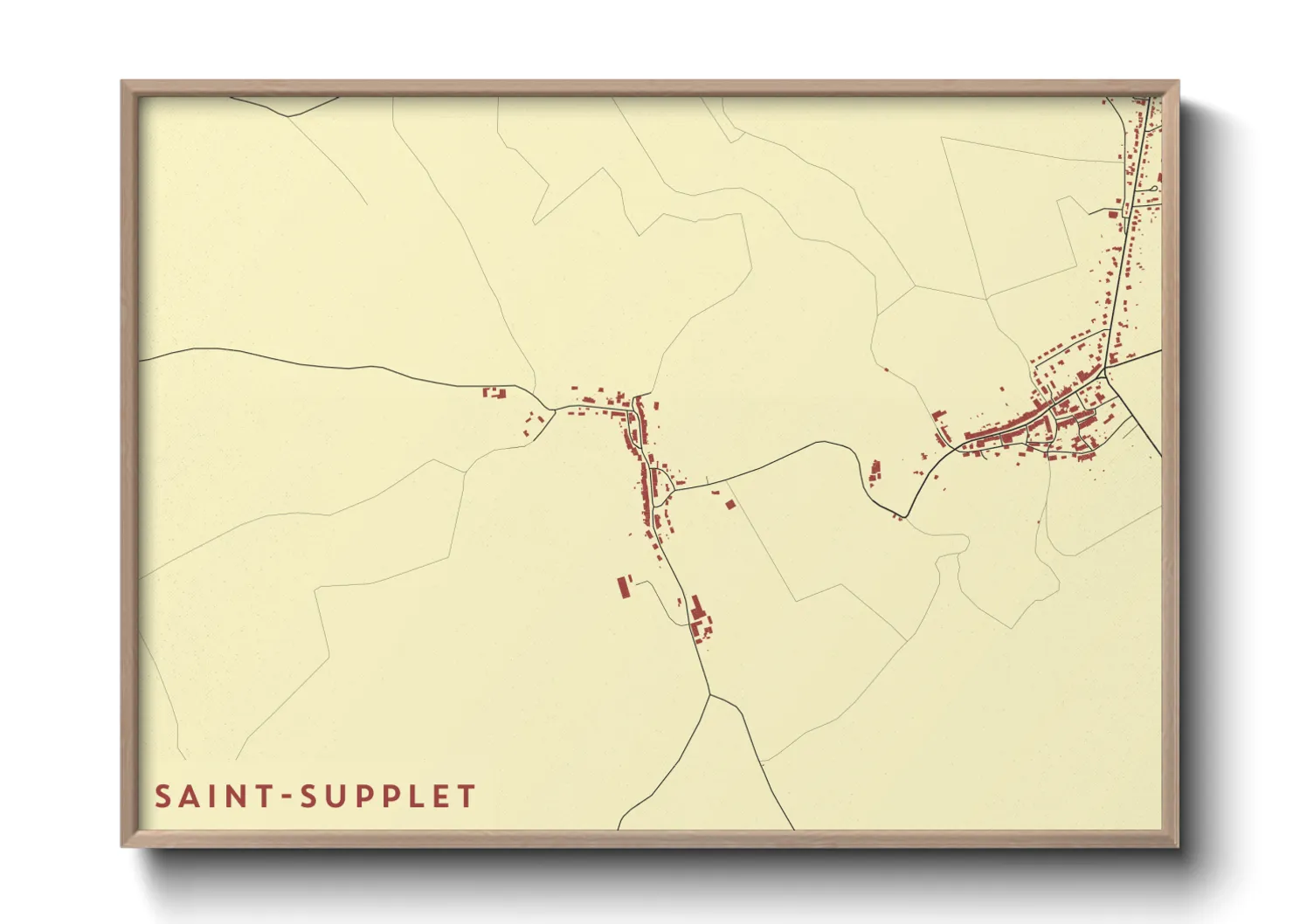 Une affiche de carte sur Saint-Supplet