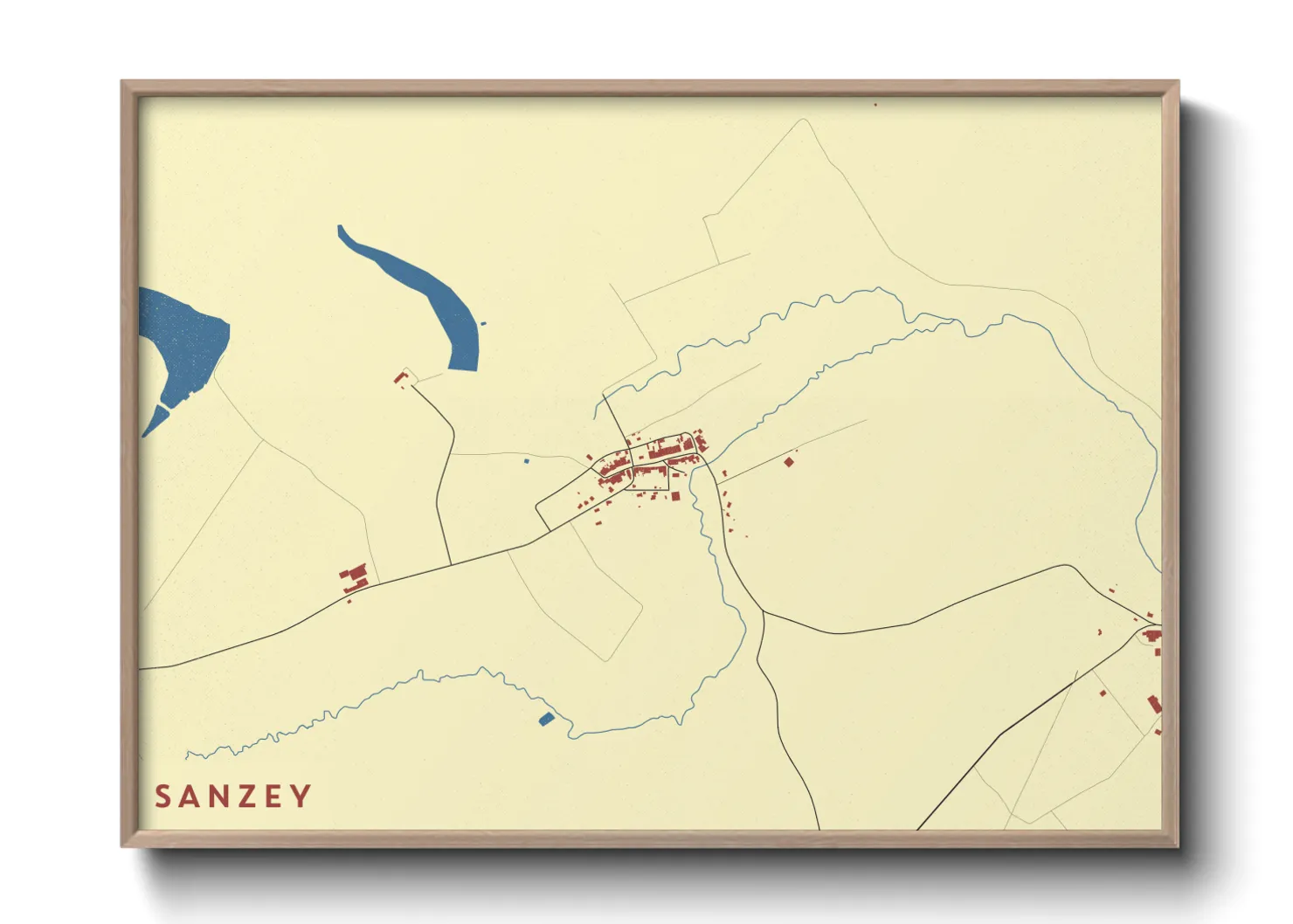 Une affiche de carte sur Sanzey